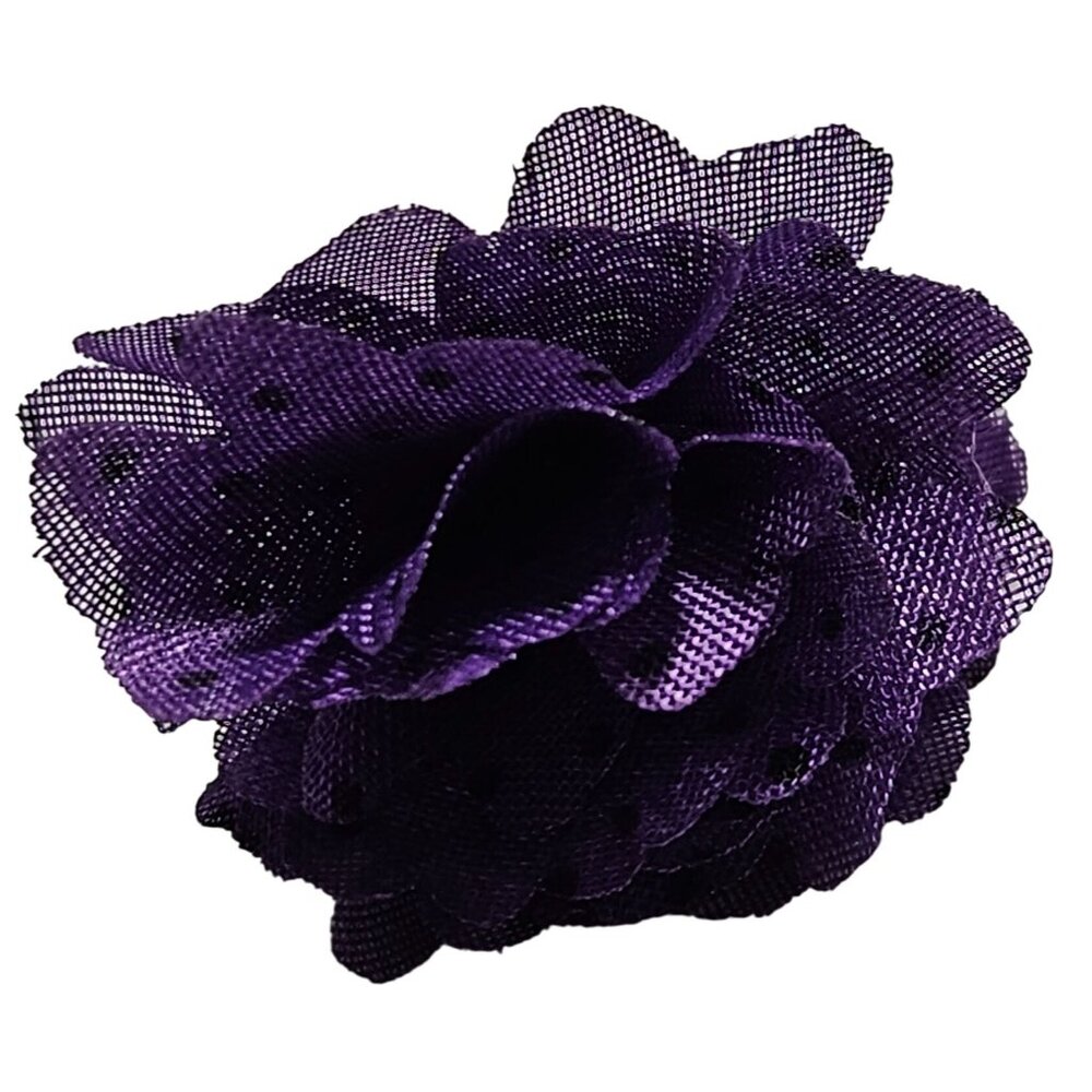 Retro Boho Purple Fabric Flower Adjustable Ring 70s 80s Fashion Jewelry Women